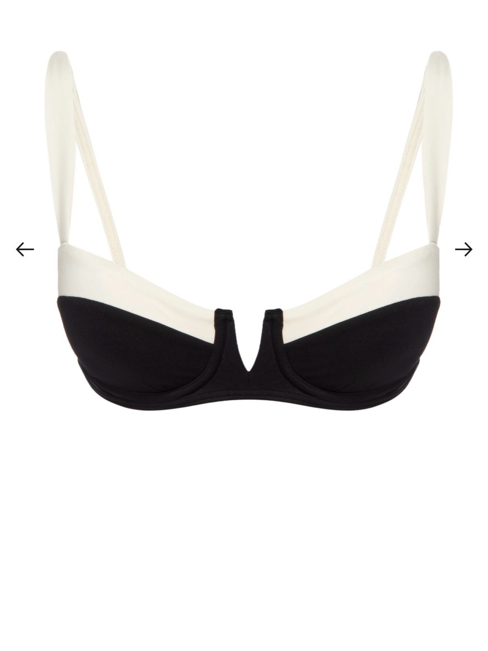 Monday Swimwear Two-Tone Black and Cream Underwire Bikini Top